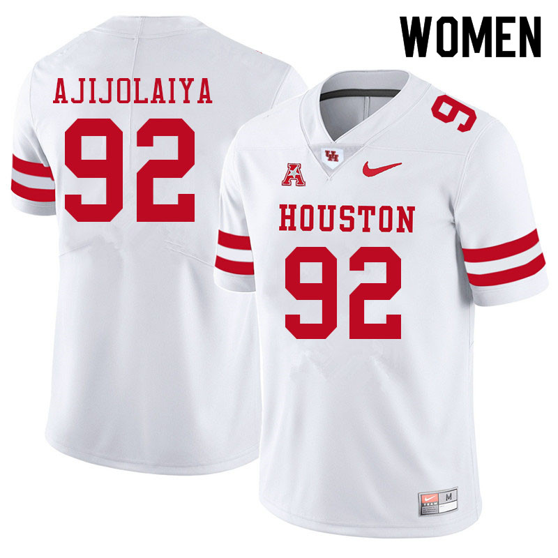 Women #92 Hakeem Ajijolaiya Houston Cougars College Football Jerseys Sale-White